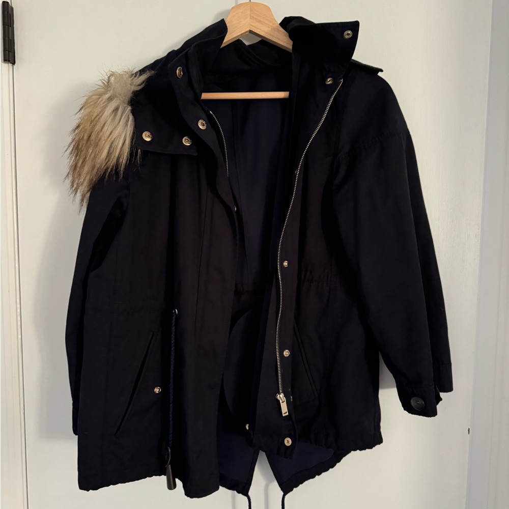 Zara women coat with fur